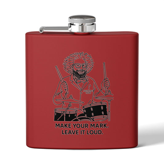 Funny Drummer Flask - 6oz Stainless Steel - Perfect Gift for Musicians, Groomsmen, Birthdays, Concerts, Outdoor Events