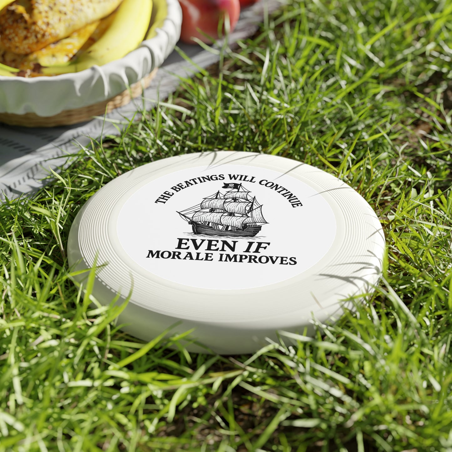 Frisbee - Funny 'The Beatings Will Continue Even If Morale Improves' Design