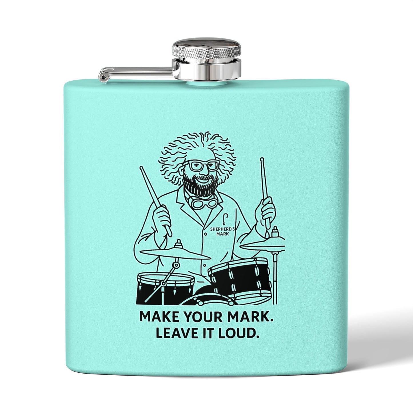 Funny Drummer Flask - 6oz Stainless Steel - Perfect Gift for Musicians, Groomsmen, Birthdays, Concerts, Outdoor Events
