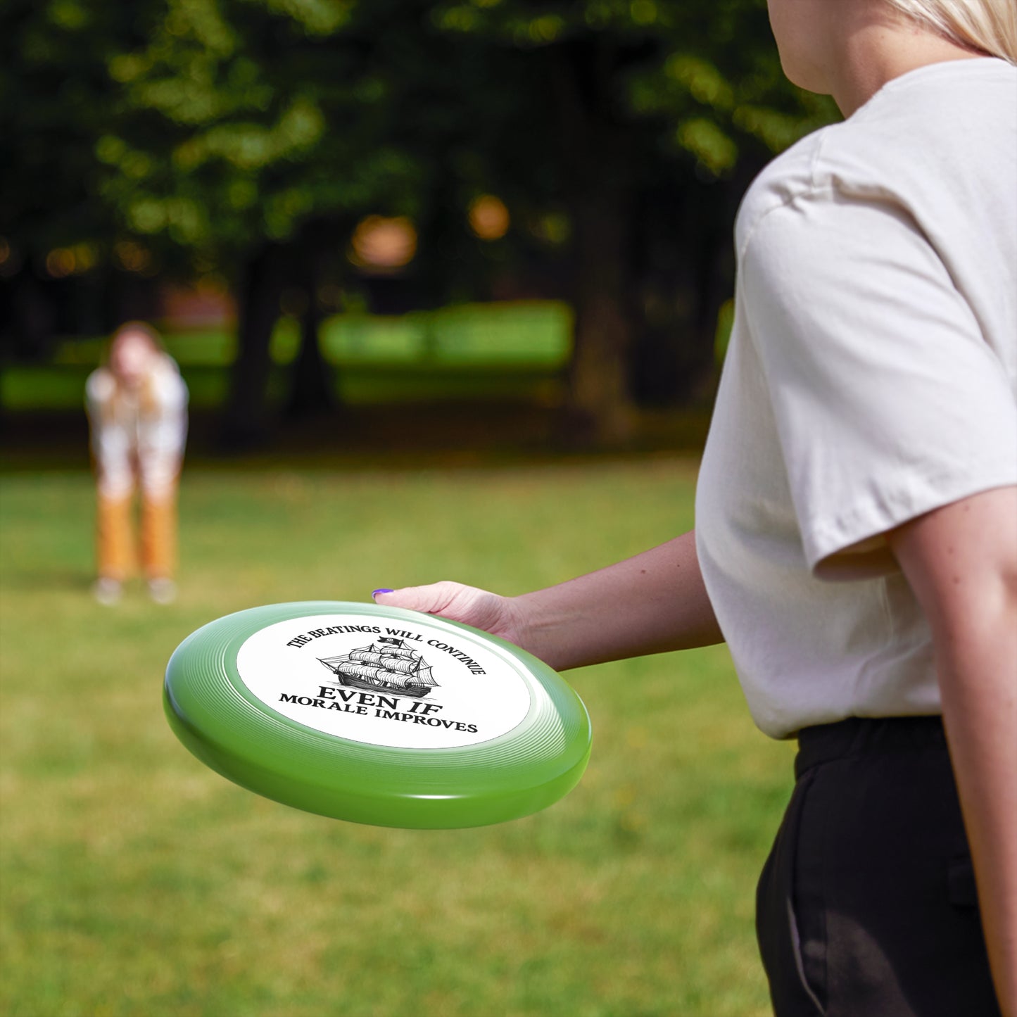 Frisbee - Funny 'The Beatings Will Continue Even If Morale Improves' Design