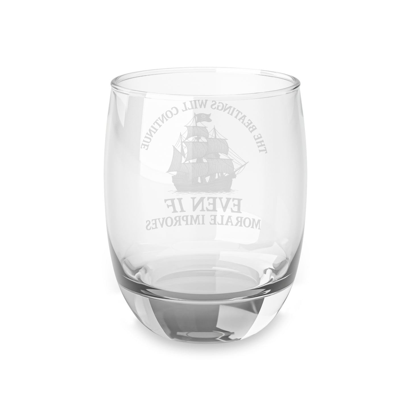 Pirate-Themed Whiskey Glass - "The Beatings Will Continue" – Perfect Gift for Drink Enthusiasts