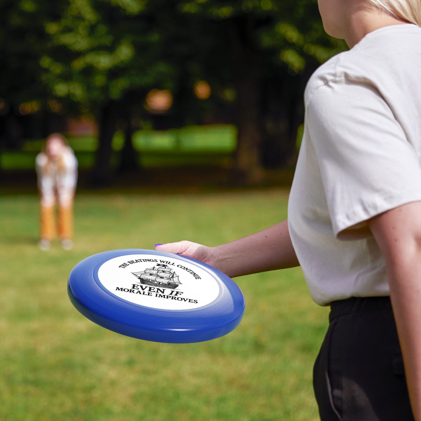 Frisbee - Funny 'The Beatings Will Continue Even If Morale Improves' Design