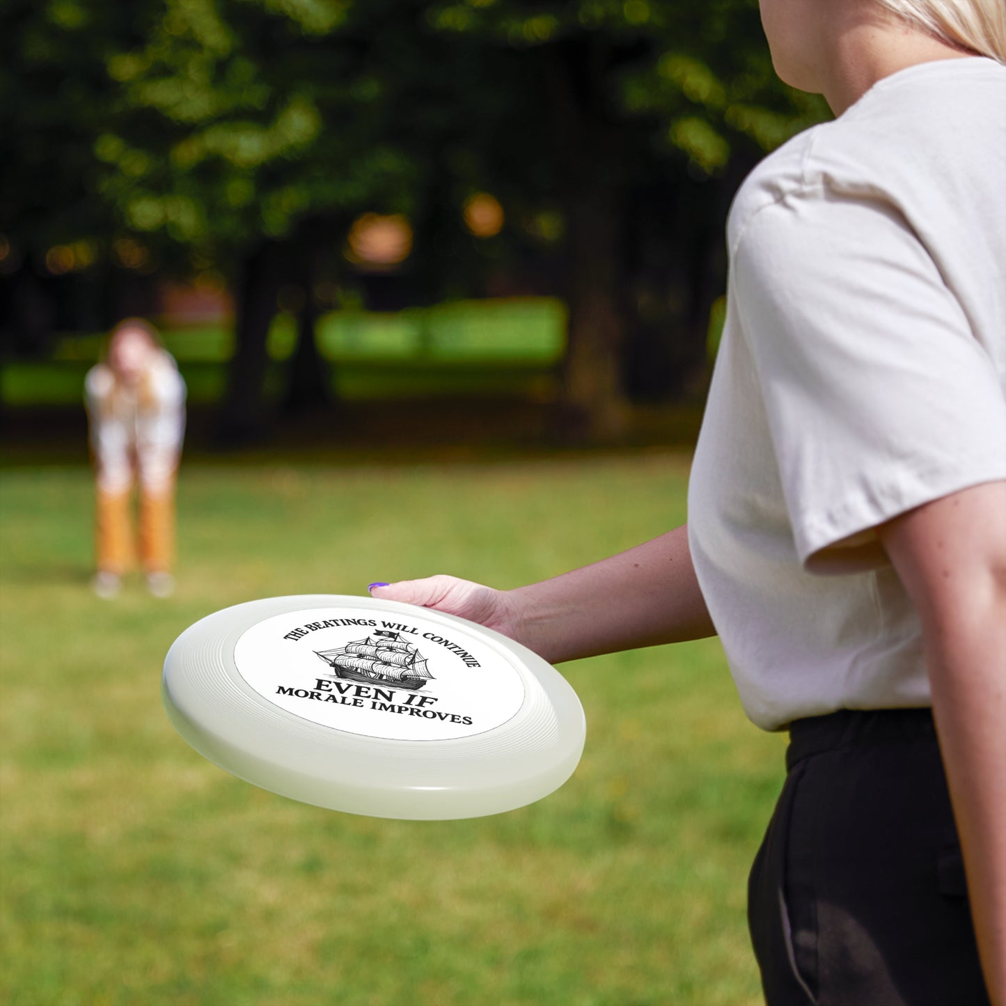 Frisbee - Funny 'The Beatings Will Continue Even If Morale Improves' Design