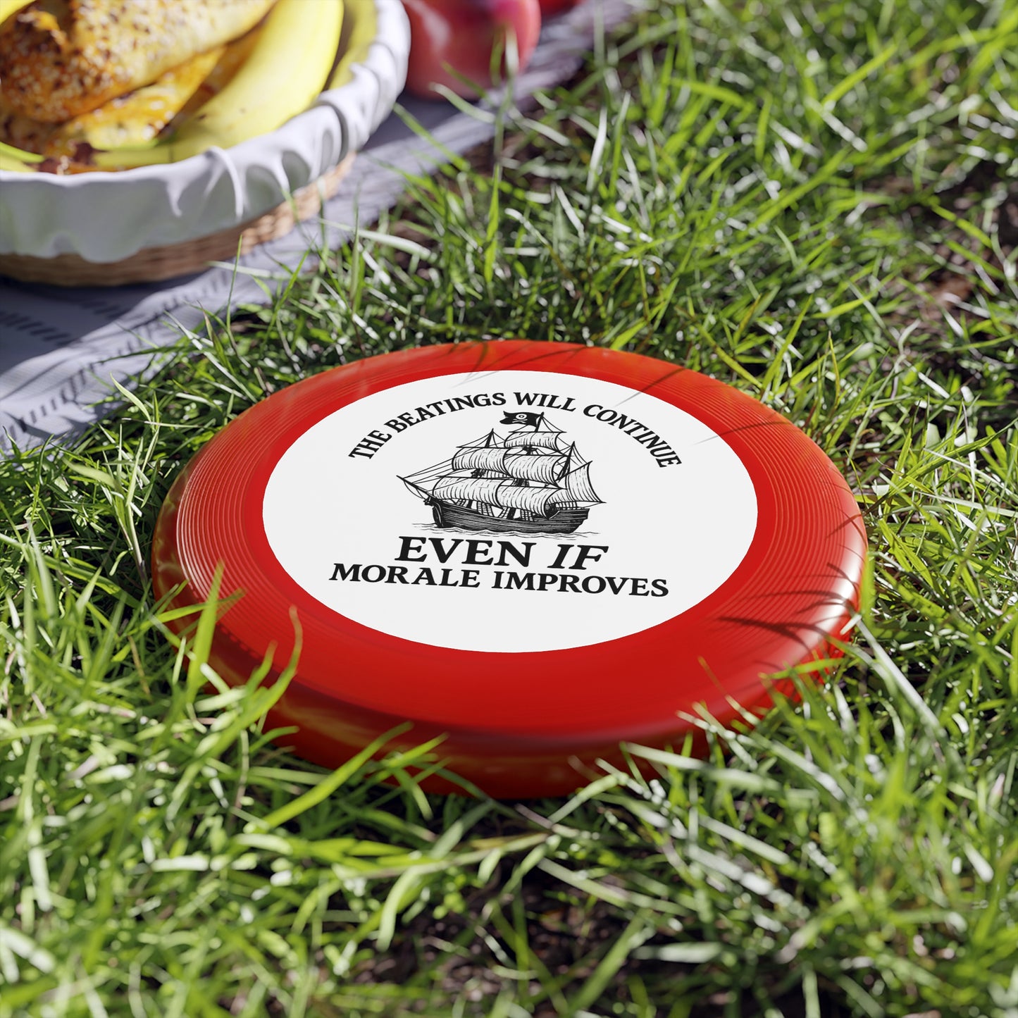 Frisbee - Funny 'The Beatings Will Continue Even If Morale Improves' Design