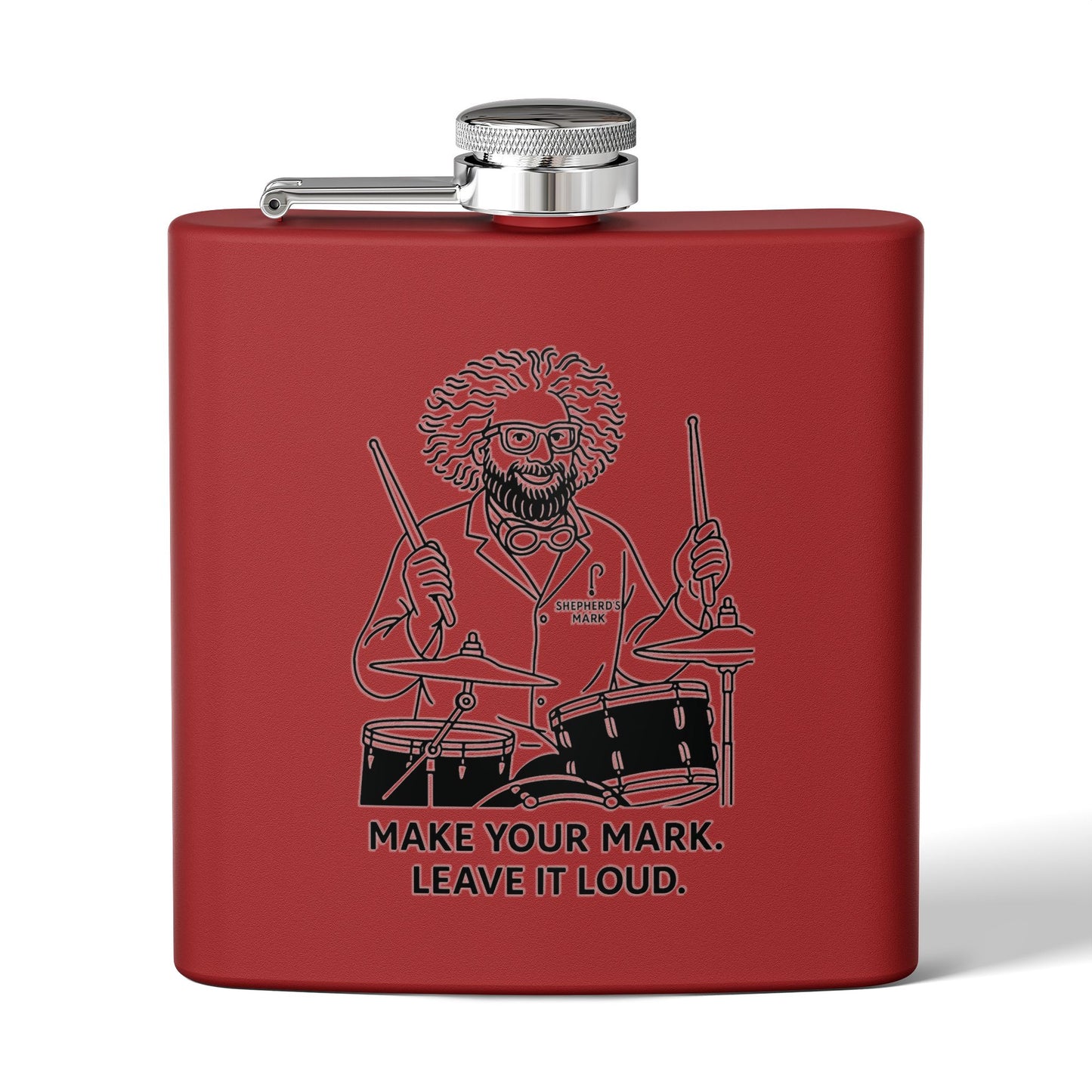 Funny Drummer Flask - 6oz Stainless Steel - Perfect Gift for Musicians, Groomsmen, Birthdays, Concerts, Outdoor Events